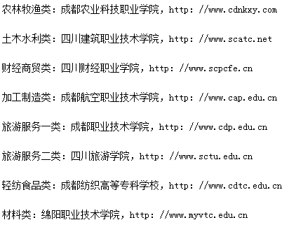 成都高職單招學校相關院校網(wǎng)址